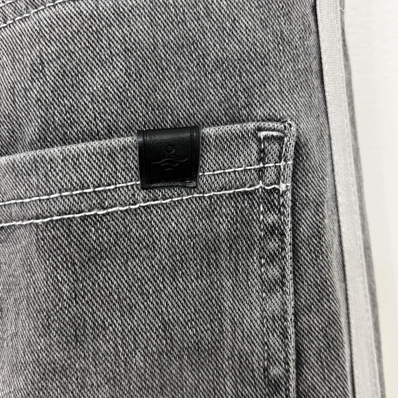 Halara Flex High Waisted Stripe Wide Leg Flowy Washed Jeans Pockets cool gray - Picture 9 of 9